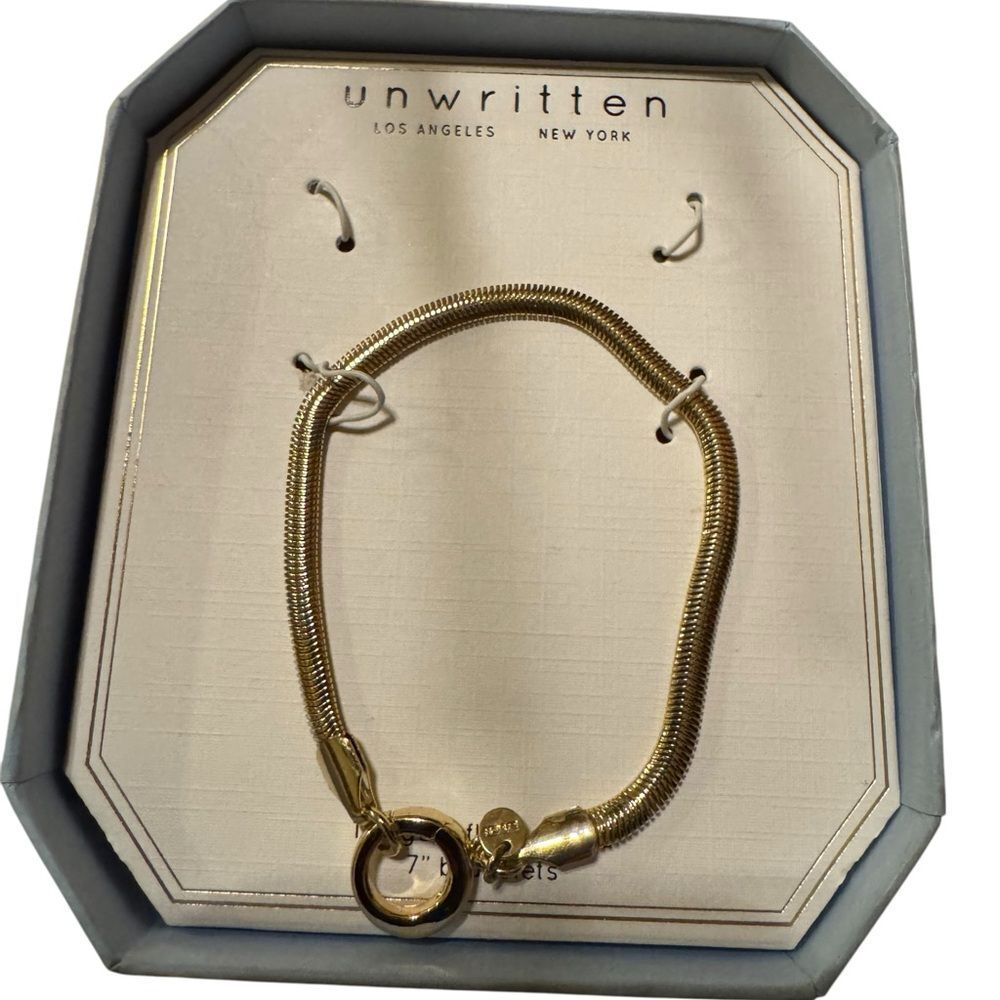 Unwritten 14k yellow gold plated 7” bracelet